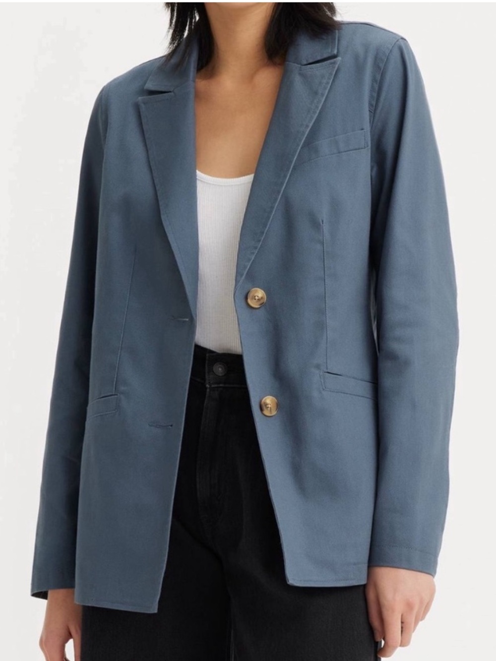 Levi’s Retro Blue Cotton Oversized Denim Blazer Jacket